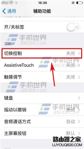 苹果iPhone6sPlus如何设置切换控制