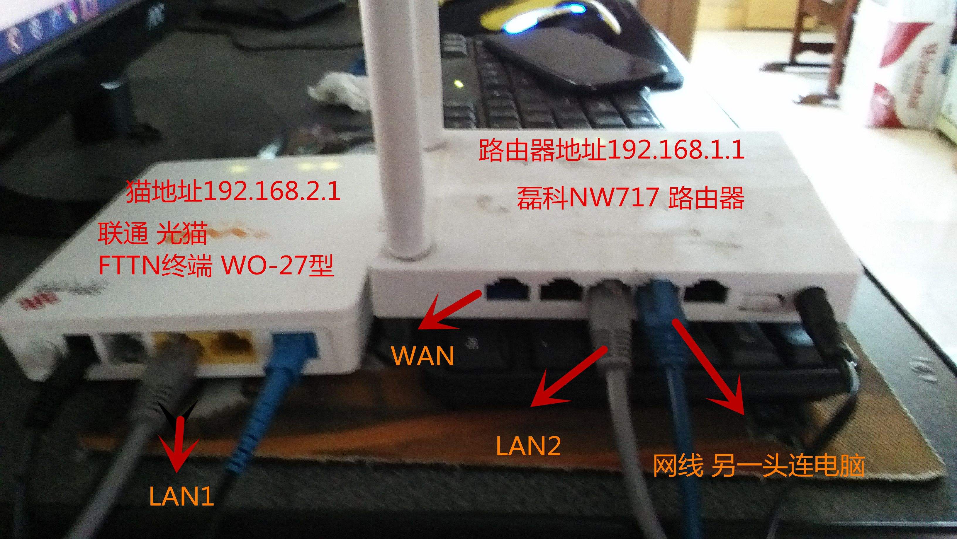 无线路由器和猫的连接方法图解